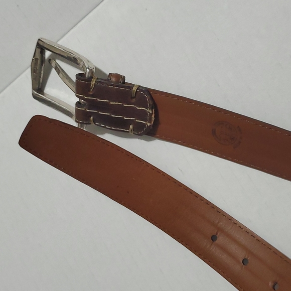 Men's Brown Belt Silver Tone Buckle sz 40 - Picture 9 of 10
